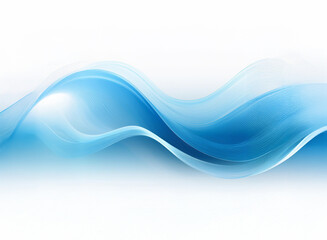 Obraz premium Abstract image of flowing, translucent blue waves on a white background. The waves create a sense of movement and serenity.