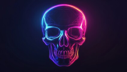 Neon Skull Illustration