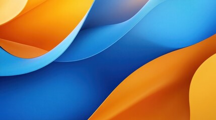 Abstract Blue and Orange Waves