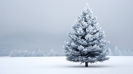 A spruce tree covered in snow