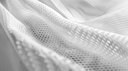 Abstract White Perforated Fabric Texture.