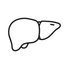liver line art vector, represent liver cancer