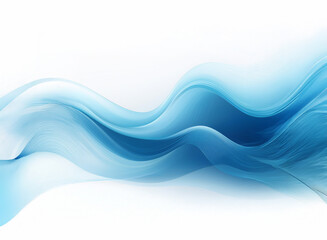 Fototapeta premium Abstract image of flowing, translucent blue waves on a white background. The design evokes a sense of serenity and movement.
