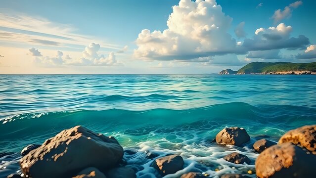 image de la mer au bord de la plage avec des vagues