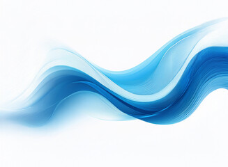 Fototapeta premium Abstract image featuring flowing, translucent blue waves against a white background. The waves create a sense of movement and fluidity.