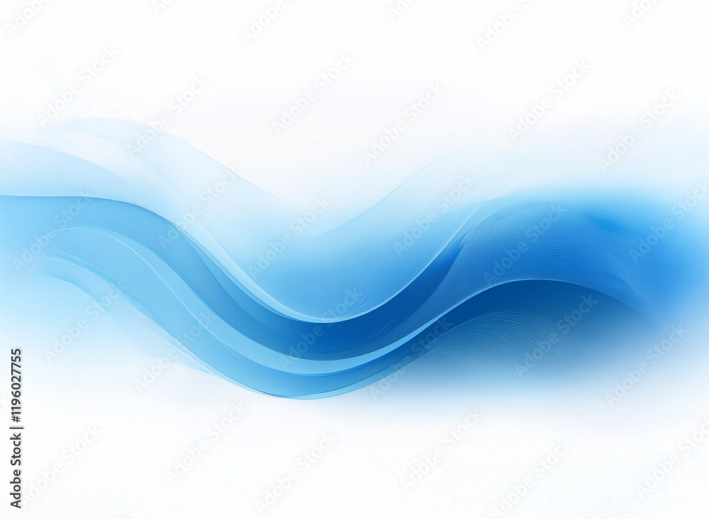 Canvas Prints abstract image featuring flowing, translucent blue waves on a white background. the waves create a s
