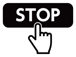 STOPボタンを押す指