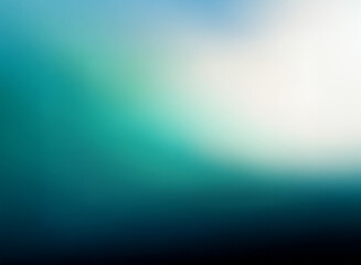 Obraz premium Abstract gradient background featuring teal, turquoise, and white hues blending seamlessly into deep blue and black. A soft, ethereal feel.