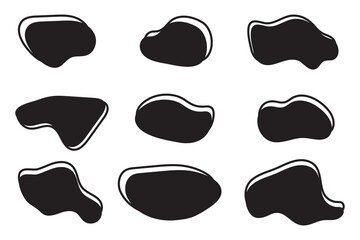 set of Abstract organic shape and Seamless Pattern Vector illustration.