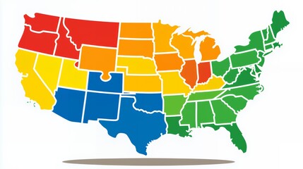 Colorful United States Map: A Regional Division