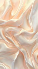 Obraz premium Elegant soft fabric texture in gentle peach and cream hues, ideal for backgrounds and design projects.