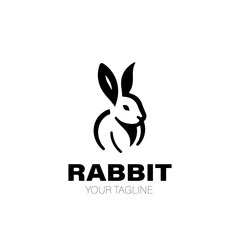 Rabbit Logo. Rabbit Logo Design. Rabbit Logo Brand. Rabbit Logo Vector Design Isolated on White Background