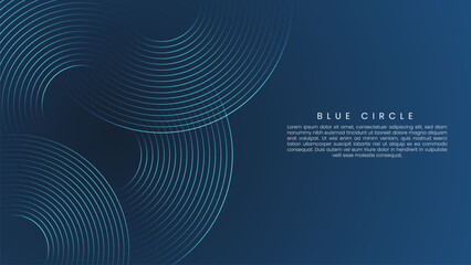 Abstract glowing dark blue geometric rounded shape technology futuristic background design