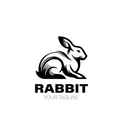 Rabbit Logo. Rabbit Logo Design. Rabbit Logo Brand. Rabbit Logo Vector Design Isolated on White Background