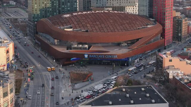 Aerial view of Brooklyn's Barclays Center