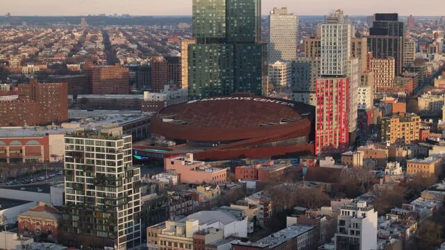 Aerial view of Brooklyn's Barclays Center
