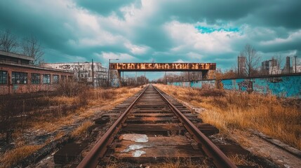 Obraz premium Weathered steel bridge in a rust belt town, showing extensive rust and decay.