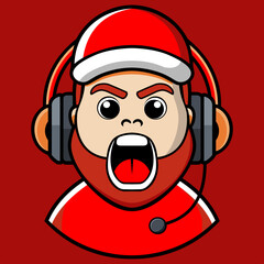 Stylized Man with Headset and Red Beard