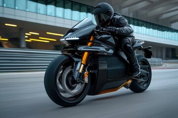 A motorcycle biker rider on a road