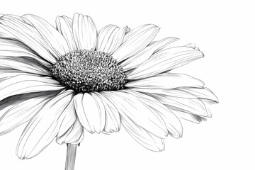 Detailed Line Art of a Flower