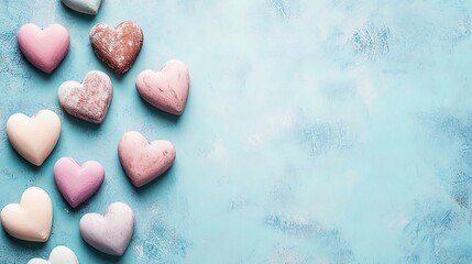 Obraz premium Pastel Heart Background for Mother's Day Celebrations and Crafts