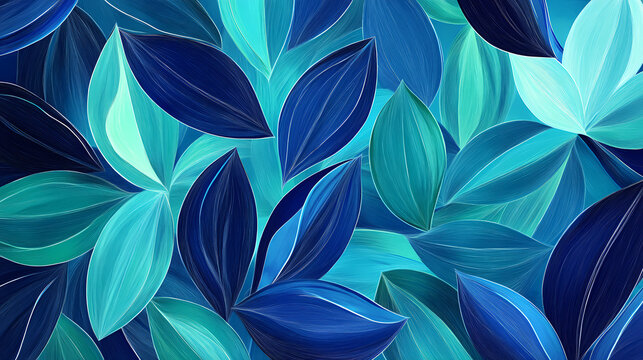 Vibrant vibes: an abstract patterned background in shades of blue and green, designed to evoke feelings of calm and tranquility for mental health awareness. Moonpetal. Illustration