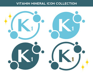 Vitamin, mineral icon. Set of flat yellow vitamin K1 vector. Golden vitamin mineral K1 capsule. Nutrition, food supplement design. Multivitamin complex Vitamins capsules. Dietary supplement pharmacy