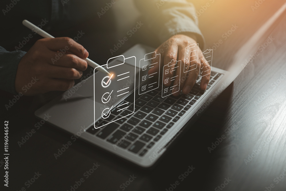 Poster Digital organization: Streamlining tasks with technology for maximum productivity.