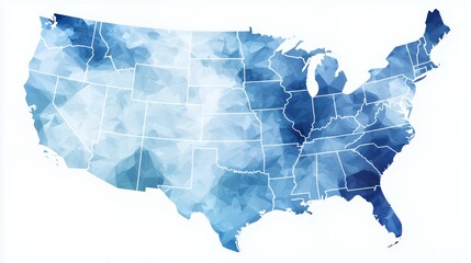 Abstract Low Polygonal Map of the United States