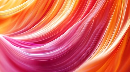 Naklejka premium A vibrant, flowing abstract design featuring gradients of orange, pink, and purple hues.