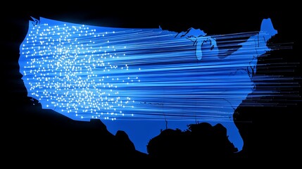 USA Fiber Optic Network: Digital Data Flow Across America