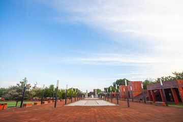 Majalengka district square (alun-alun), West Java, Indonesia. Public open space, a place for gathering and activities with a unique terracotta design made of clay.