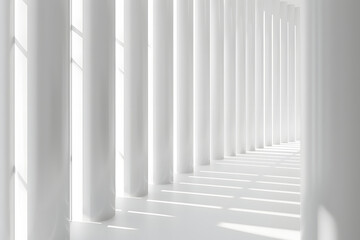 Obraz premium White Columns and Windows Interior Rendering