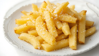 A Delicious Plate of Crispy Golden French Fries Seasoned with Salt