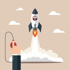 "Business Launch Concept Flat Illustration"