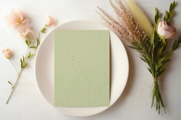 Wedding menu card with blank space