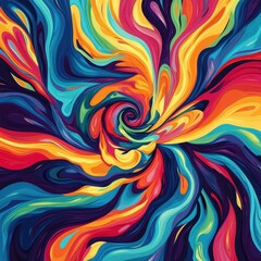 Obraz premium Vibrant Swirling Abstract Colorful Paint Design