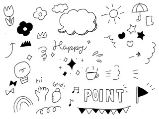 手描きあしらいイラストセット