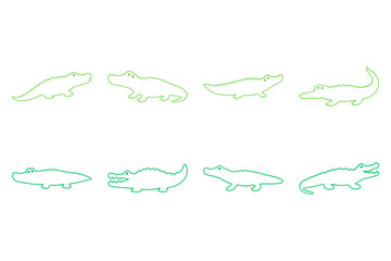 Outline Alligator Illustration