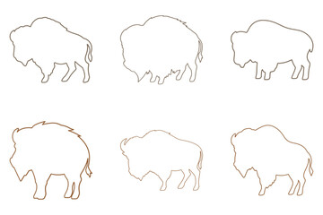 Outline Bison Illustration