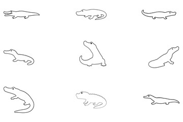 Outline Caiman Illustration