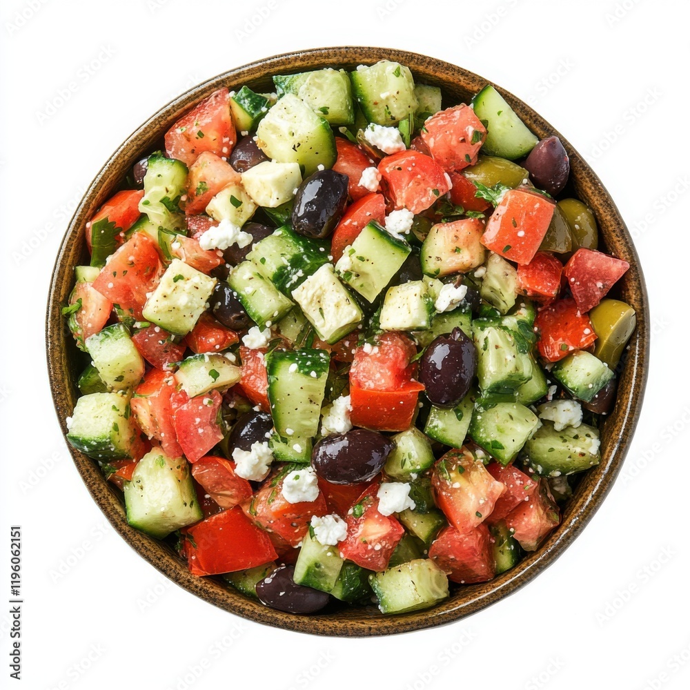 Wall mural salad featuring diced cucumber 