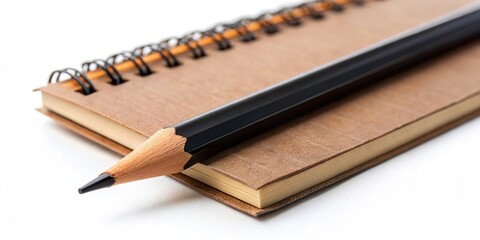 Black Pencil & Notebook Paper Still Life Photography - Sharp, Bright Image