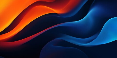 Obraz premium A dramatic abstract gradient background with dark blues and fiery oranges.featuring high-contrast color transitions.emphasizing energy and innovation.ideal for bold advertisements