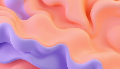 Abstract Pastel Orange and Purple Fluid Waves