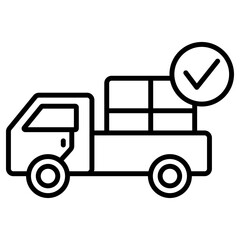택배 트럭 체크 아이콘