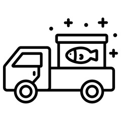 신선한 생선 배달 차량