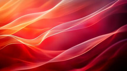 Obraz premium Abstract waves of red and orange hues create a dynamic, flowing visual effect.