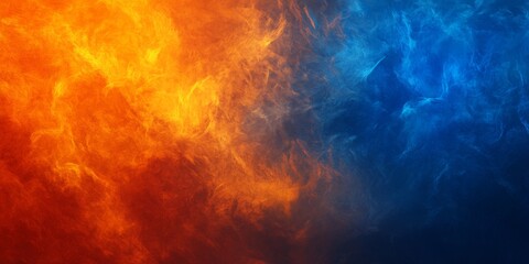 A dramatic abstract gradient background with dark blues and fiery oranges.featuring high-contrast...