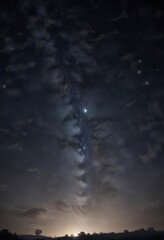 Fototapeta premium Starry night sky with twinkling stars on dark background, mystery, astronomy, twinkle